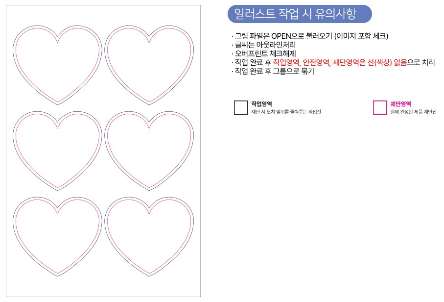 모양별 작업 영역 안내