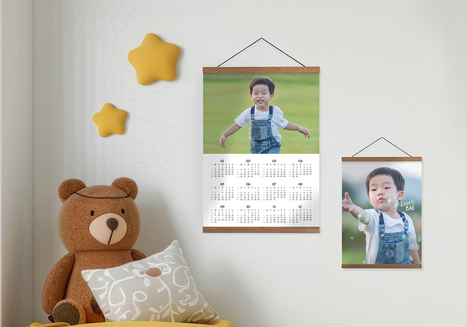 우드 행잉 캘린더